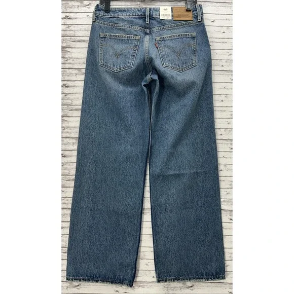 Levi's Premium Low Loose Jeans Women's Sz 26x30 Light Wash Straight Leg Cotton - Picture 2 of 13